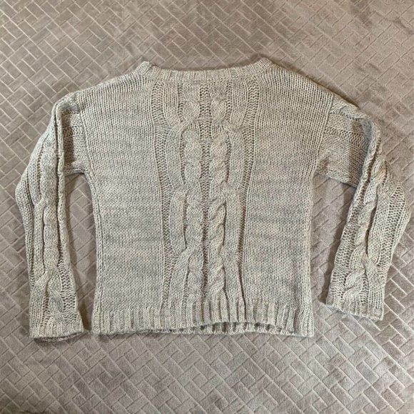 Love Tree Womens Small Sweater Gray Sparkle Cable Knit Crew Neck Acrylic - Picture 9 of 11